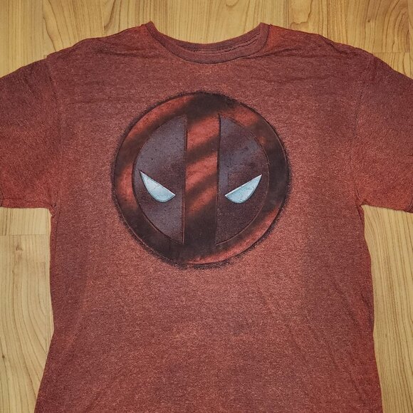 Marvel Comic Deadpool Heather Burgundy T-Shirt Size Med - Picture 2 of 8